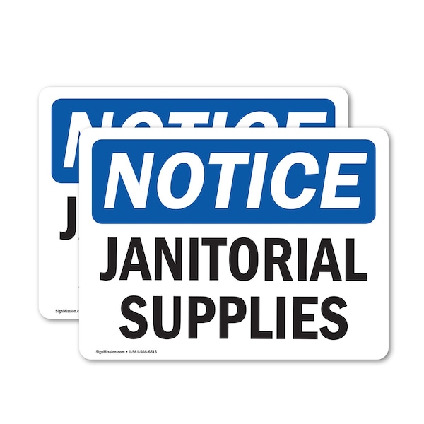 Signmission Janitorial Supplies, 5 in W x Rectangle, Vinyl Decal OS-2PACK-NS-D-35-L-13754 - main